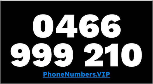 Gold VIP Premium Mobile Number 0466 999 210 - works with Telstra, Optus, Vodafone etc - PhoneNumbers.VIP