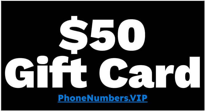 PhoneNumbers.VIP - $50 Gift Card / Gift Certificate - PhoneNumbers.VIP